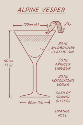 wildbrumby martini with apricot schnapps